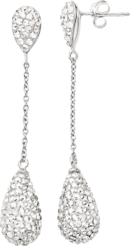 Clear Bellarosa crystal fashion drop earrings from Fred Meyer Jewelers, $75.